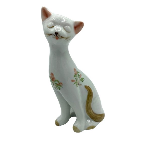 2 Vintage Hand Painted Porcelain Cat Figurines Kittens 6 inches - Picture 7 of 16